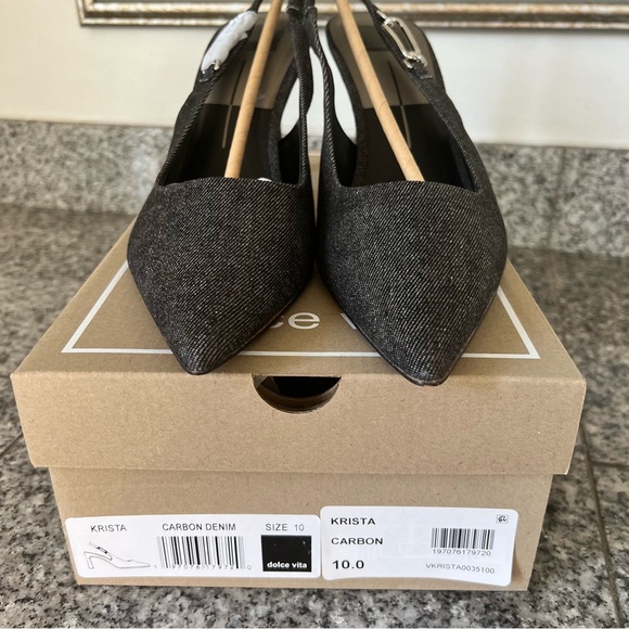 ❌SOLD❌ Dolce Vita Black Denim Heels - Picture 3 of 8